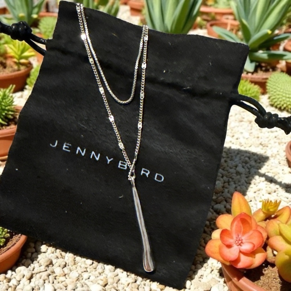 Jenny Bird Leana Silver Dripped Over Brass Layered Adjustable Necklace